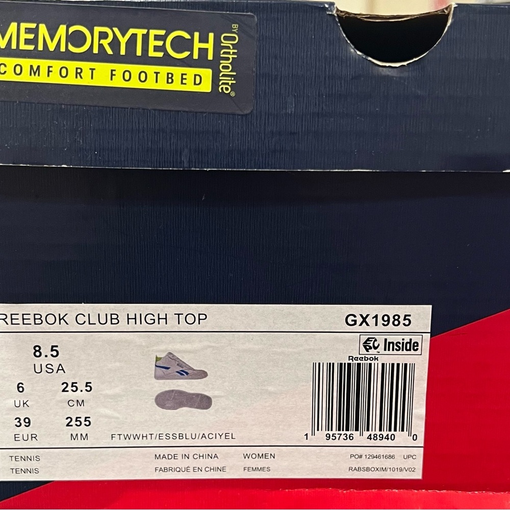 Women’s Reebok Club High Top size 8.5